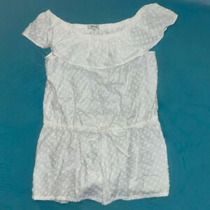 Madewell Beach Wear Swiss Dot Romper White